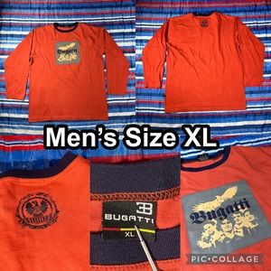 Bugatti Orange Long Sleeve T-shirt Men’s Size XL